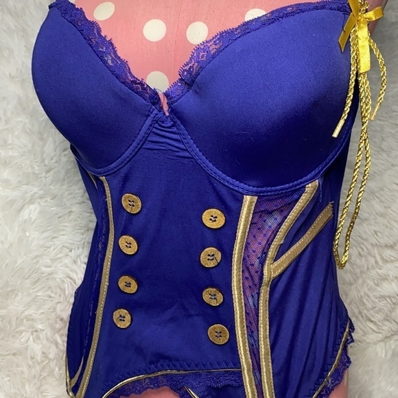 Intimates basics purple & gold Y2K corset with garter straps - Picture 2 of 9